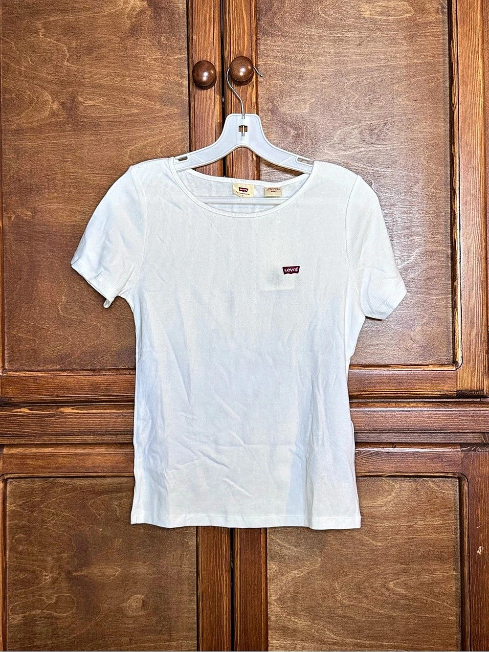 Levi's Honey Short-Sleeve Shirt Cotton Tee White Medium